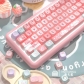 Pink Mist Glacier 104+34 / 54 SCA Profile Keycap Set Cherry MX PBT Dye-subbed for Mechanical Gaming Keyboard